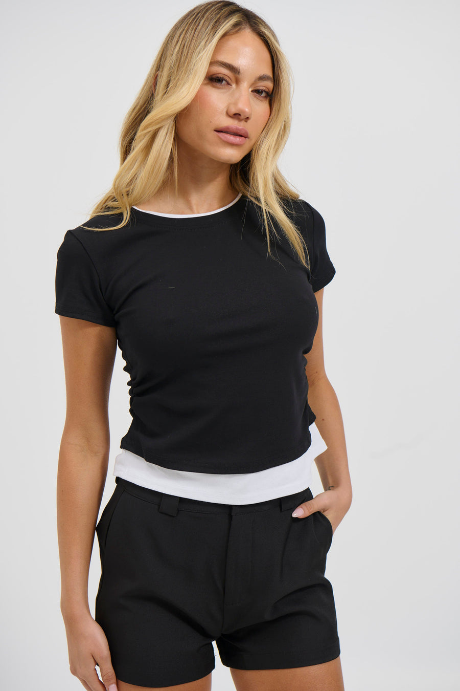 Sunday Layered Tee Black