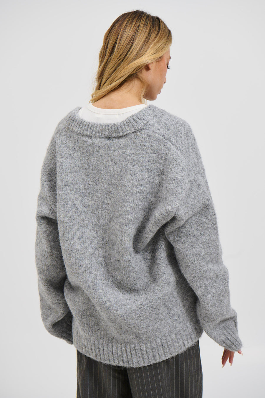Unisex Knitted Oversize Cardigan Grey