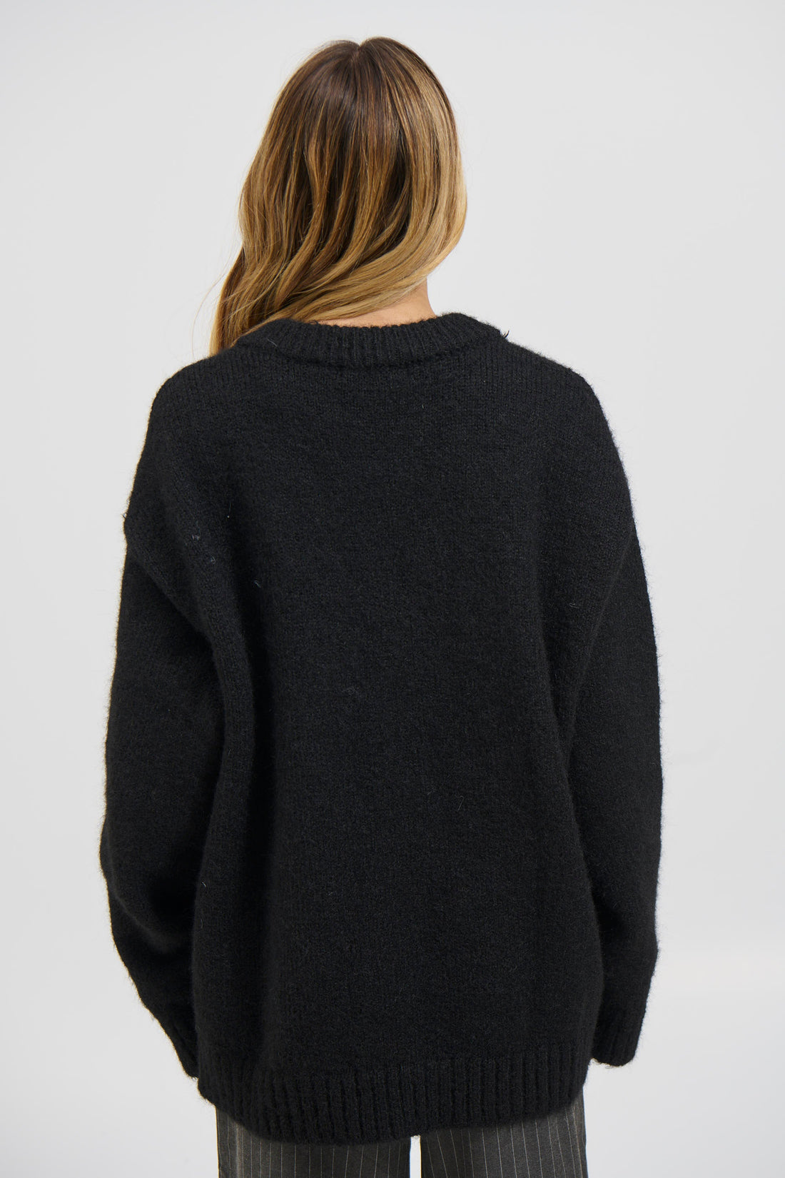 Unisex Knitted Oversize Cardigan Black