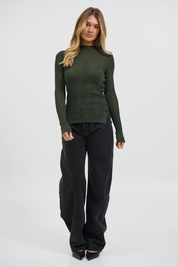 Tyler Sheer Top Emerald