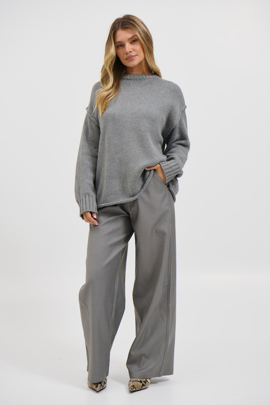 Toni Knit Jumper Grey