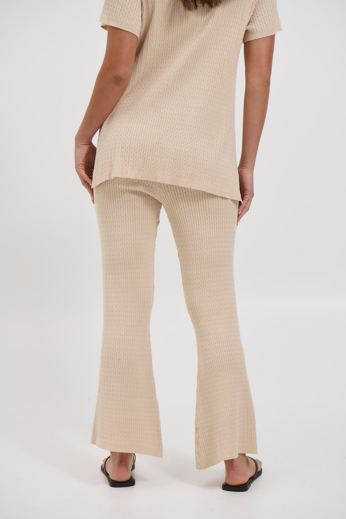 Leighton Ribbed Pant Almond
