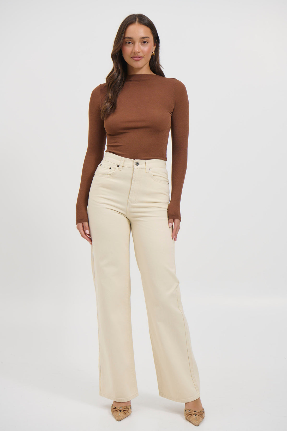 Katya Long Sleeve Top Mocha