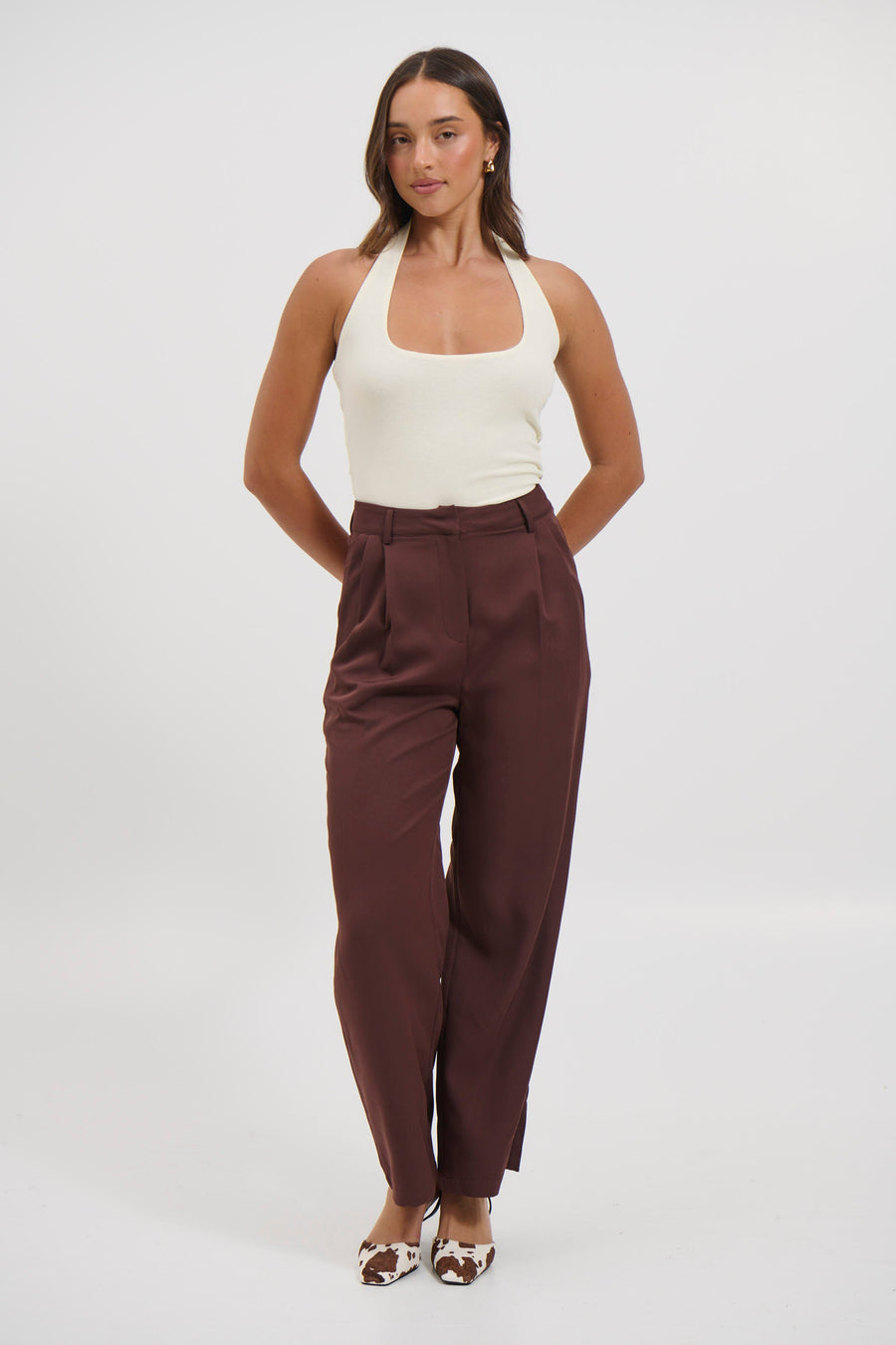 Katya Halterneck Top Off White