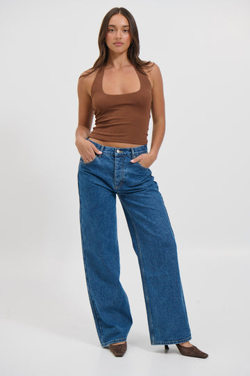 Katya Halterneck Top Mocha