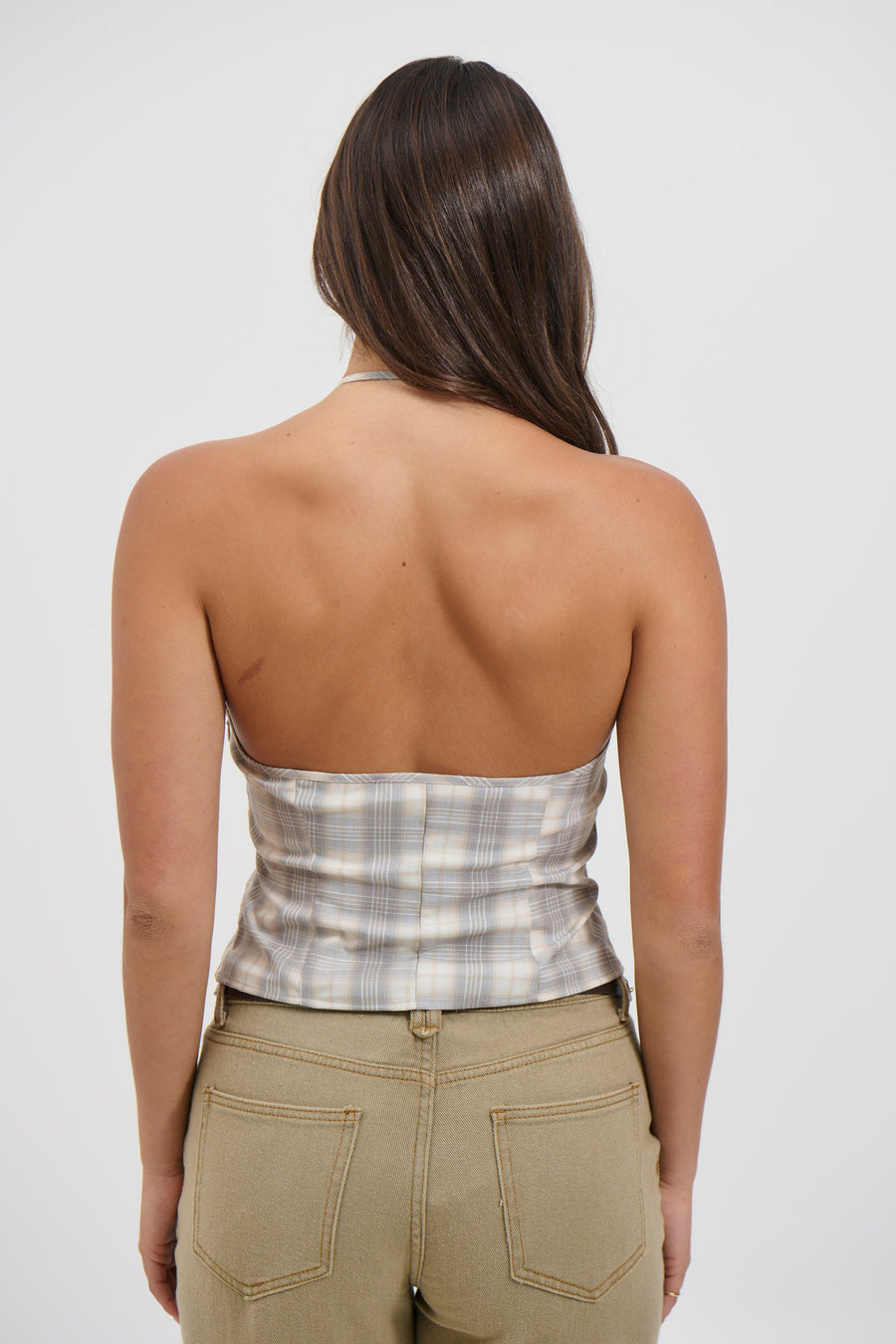 Sweet Escape Cami Smoke Plaid