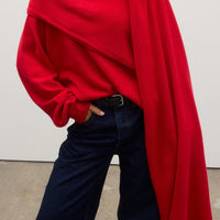 Billie V Neck Sweater Cherry Red