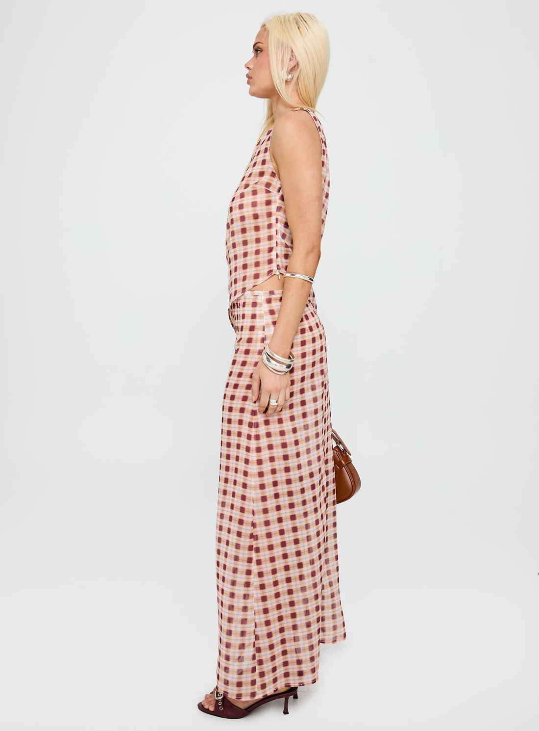 Surina Skirt Peach Check