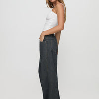 Actually Invested Low Rise Pants Denim Stripe