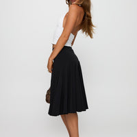 Agnette Low Rise Midi Skirt Black