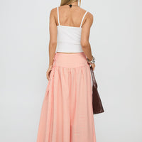 Analeah Tie Side Midi Skirt Orange Check