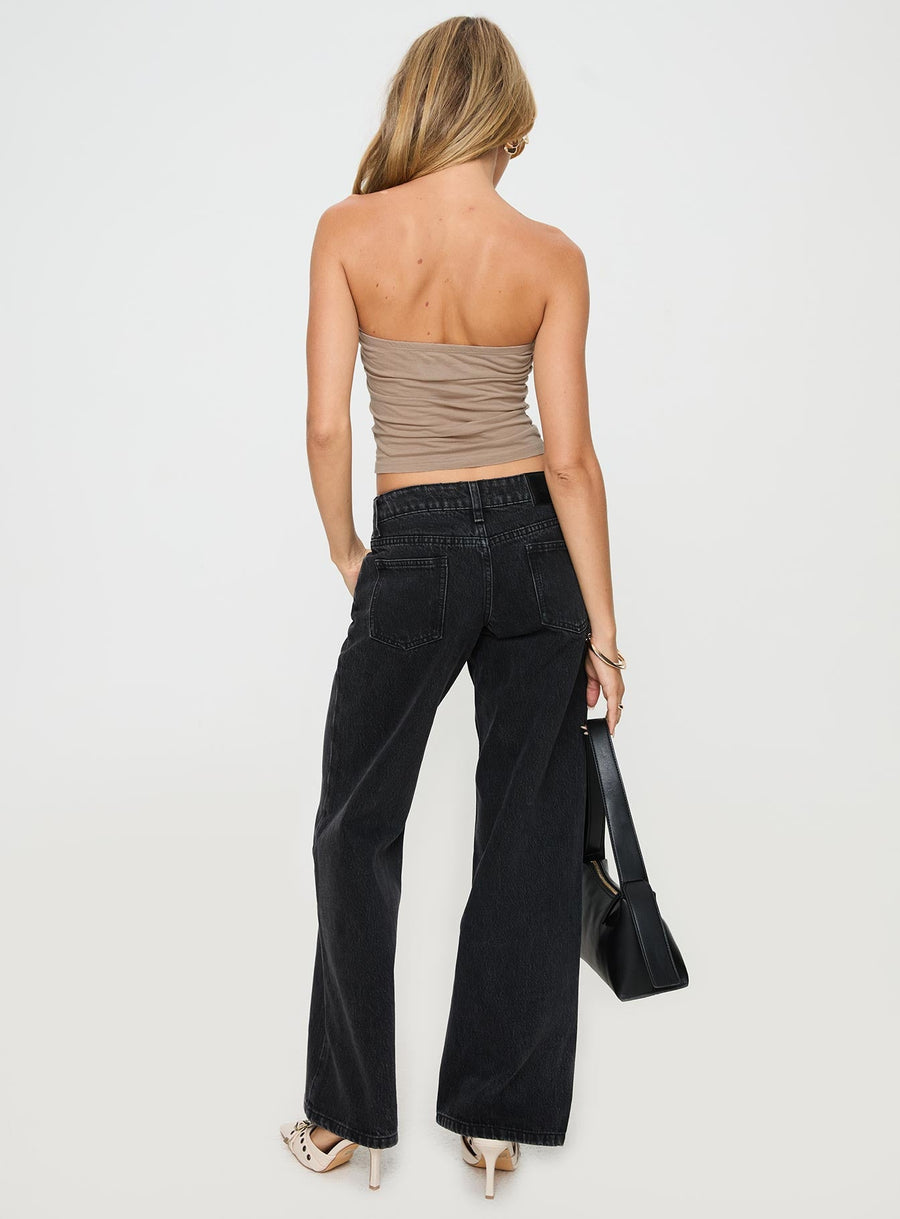 Ellanor Low Rise Straight Leg Jean Washed Black