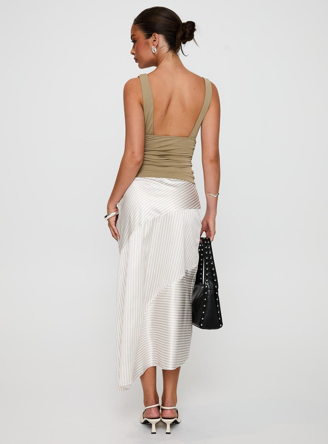 Priscella Asymmetrical Midi Skirt Multi