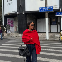 Billie V Neck Sweater Cherry Red