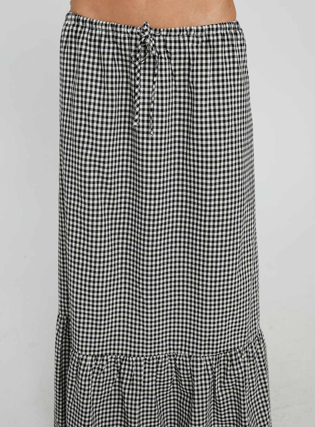 Modern Girl Maxi Skirt Black / White Gingham