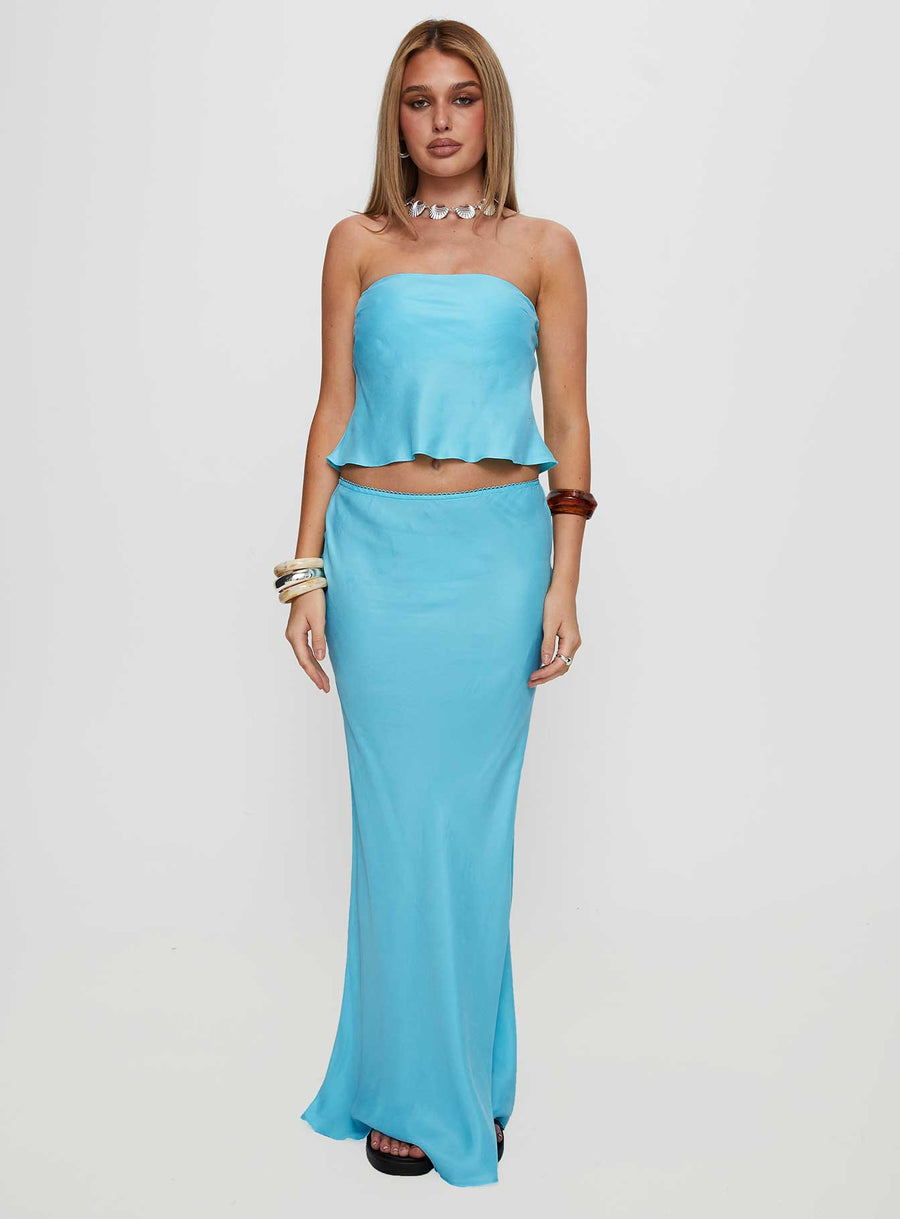 Lucelia Maxi Skirt Aqua