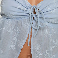Rosenberg Strapless Top Blue
