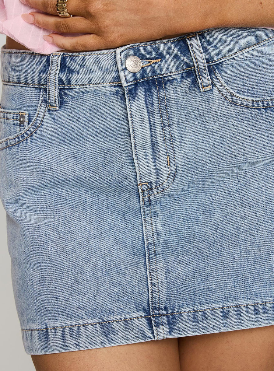 Nickei Denim Mini Skirt Light Wash Lower Impact