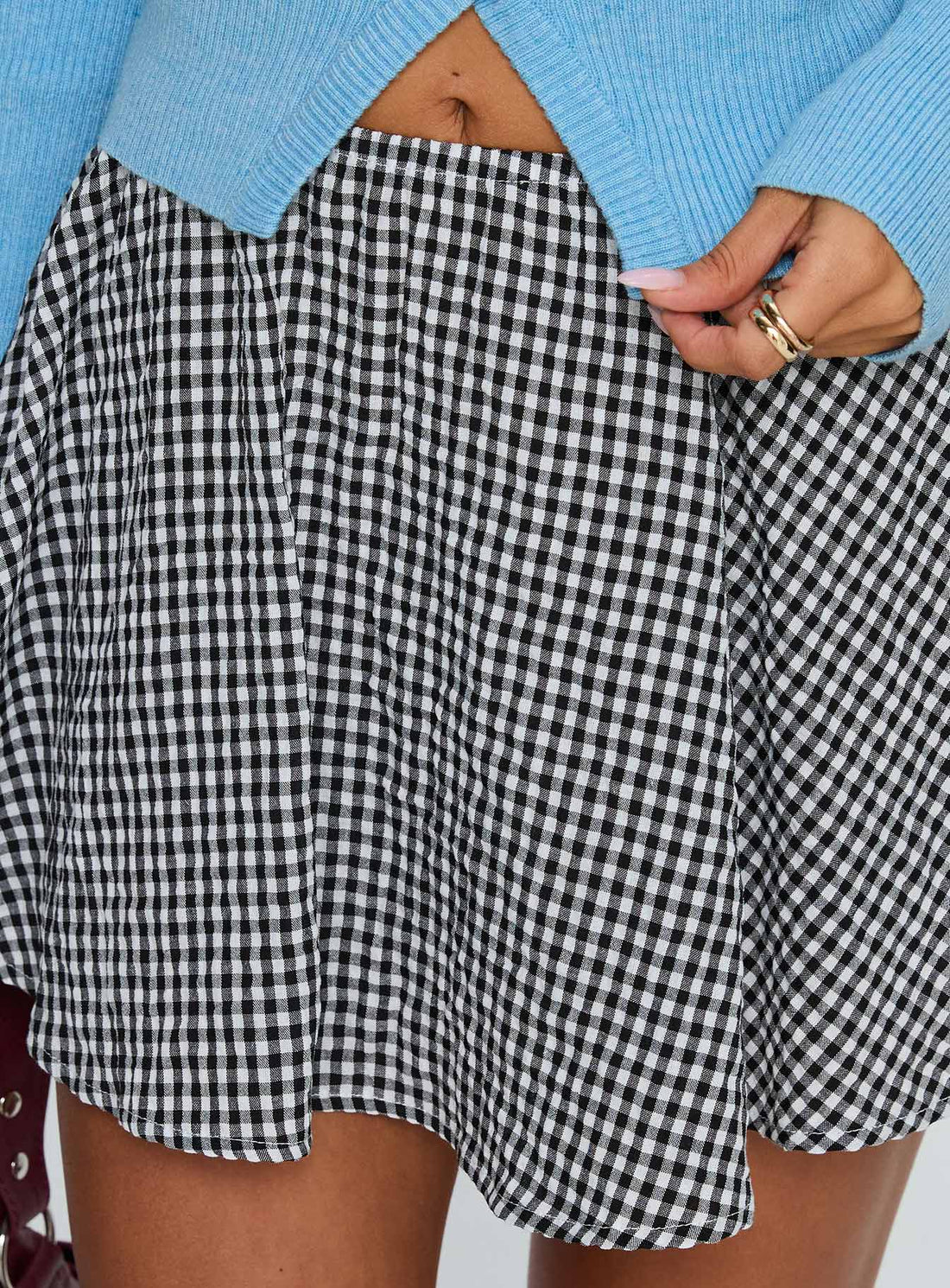 Sohogirl Flowy Mini Skirt Black / White Gingham