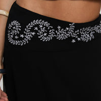 Pappilion Asymmetrical Midi Skirt Black