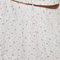 Cherry On Top Maxi Skirt White Floral Curve