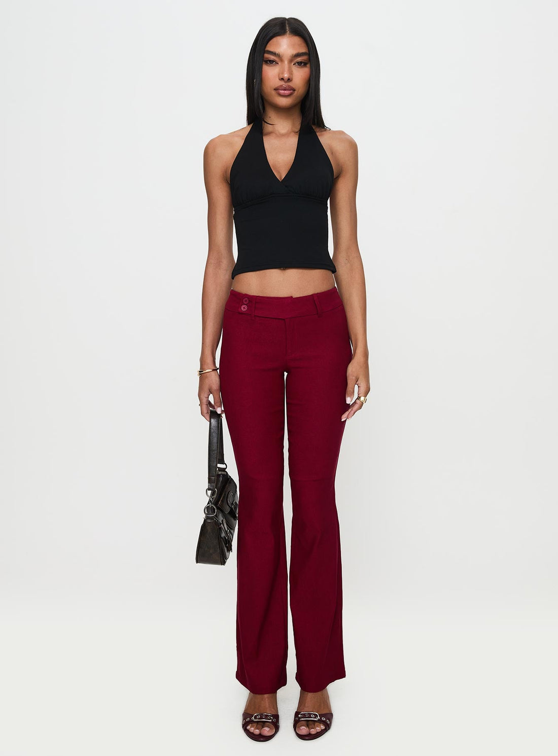 Kinkirk Flared Pants Burgundy