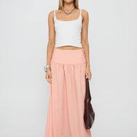 Analeah Tie Side Midi Skirt Orange Check