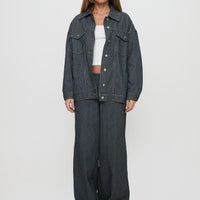Actually Invested Low Rise Pants Denim Stripe