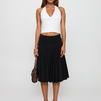 Agnette Low Rise Midi Skirt Black