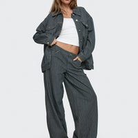 Actually Invested Low Rise Pants Denim Stripe