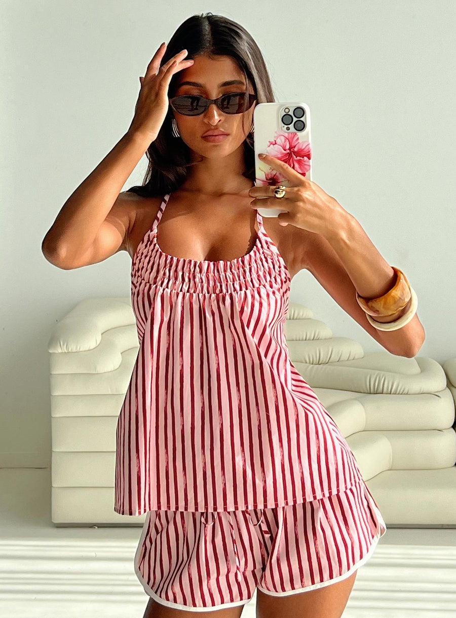 Your Everything Shorts Pink Stripe