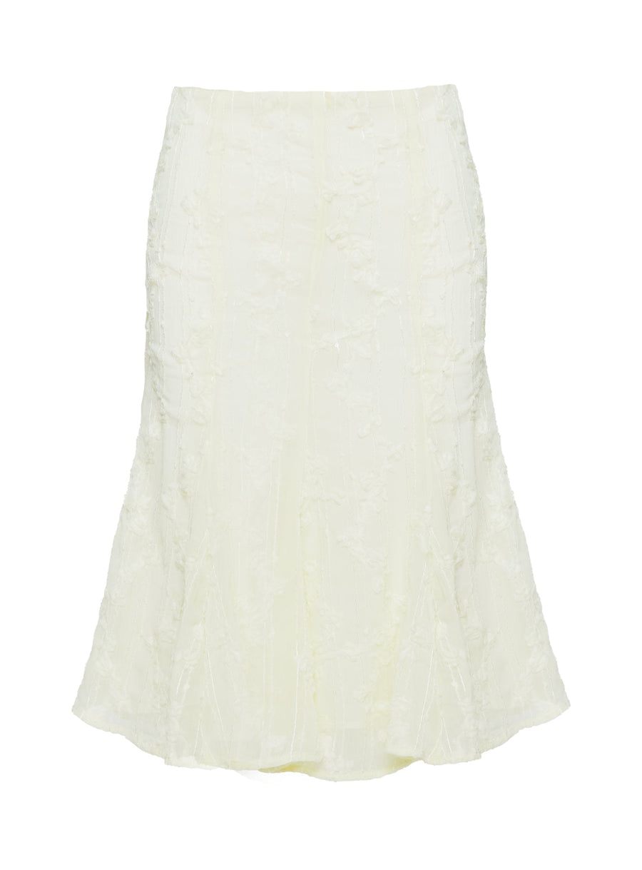 Aspyn Embroidered Midi Skirt Yellow