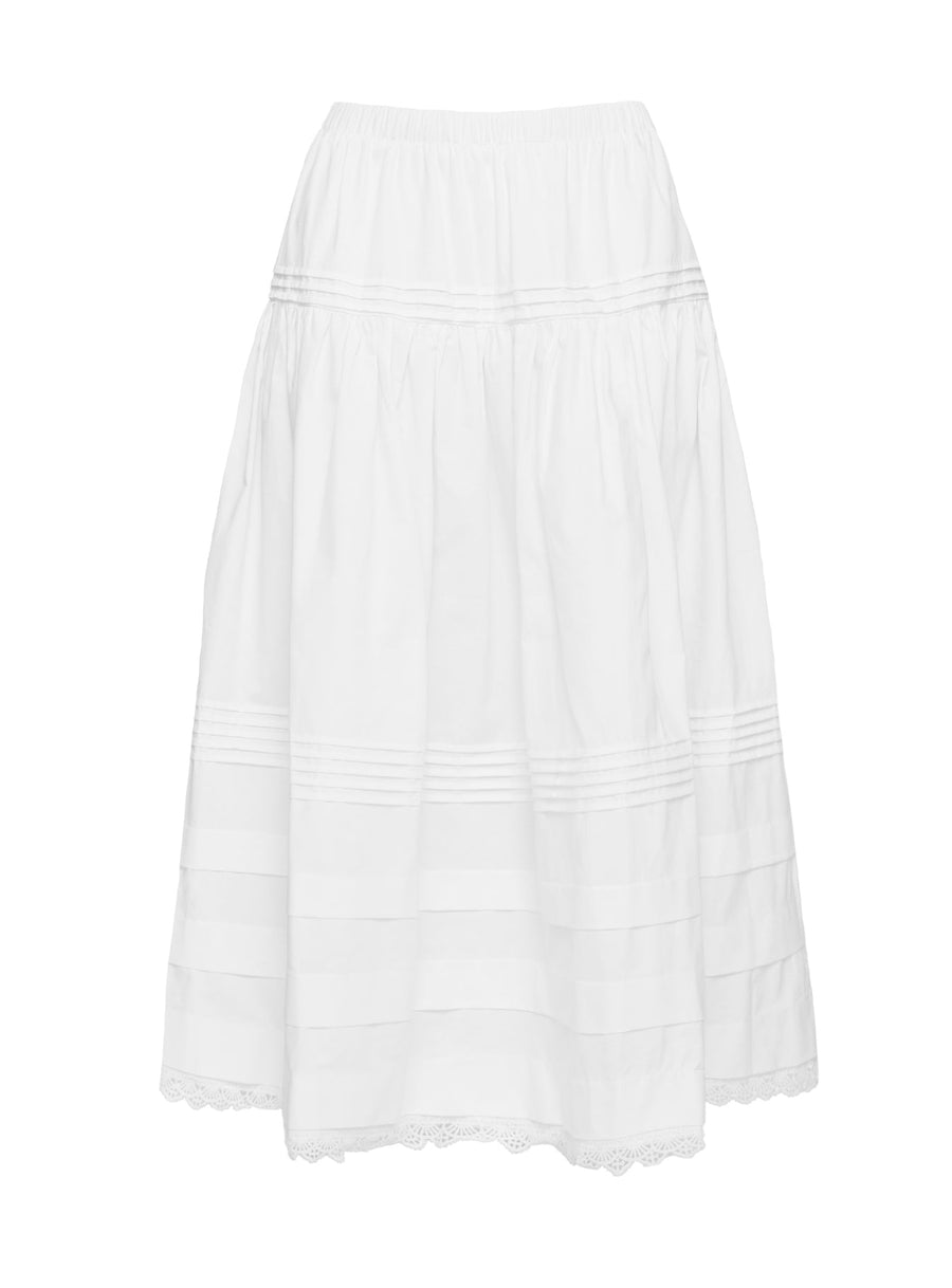 Calling For You Flowy Maxi Skirt White