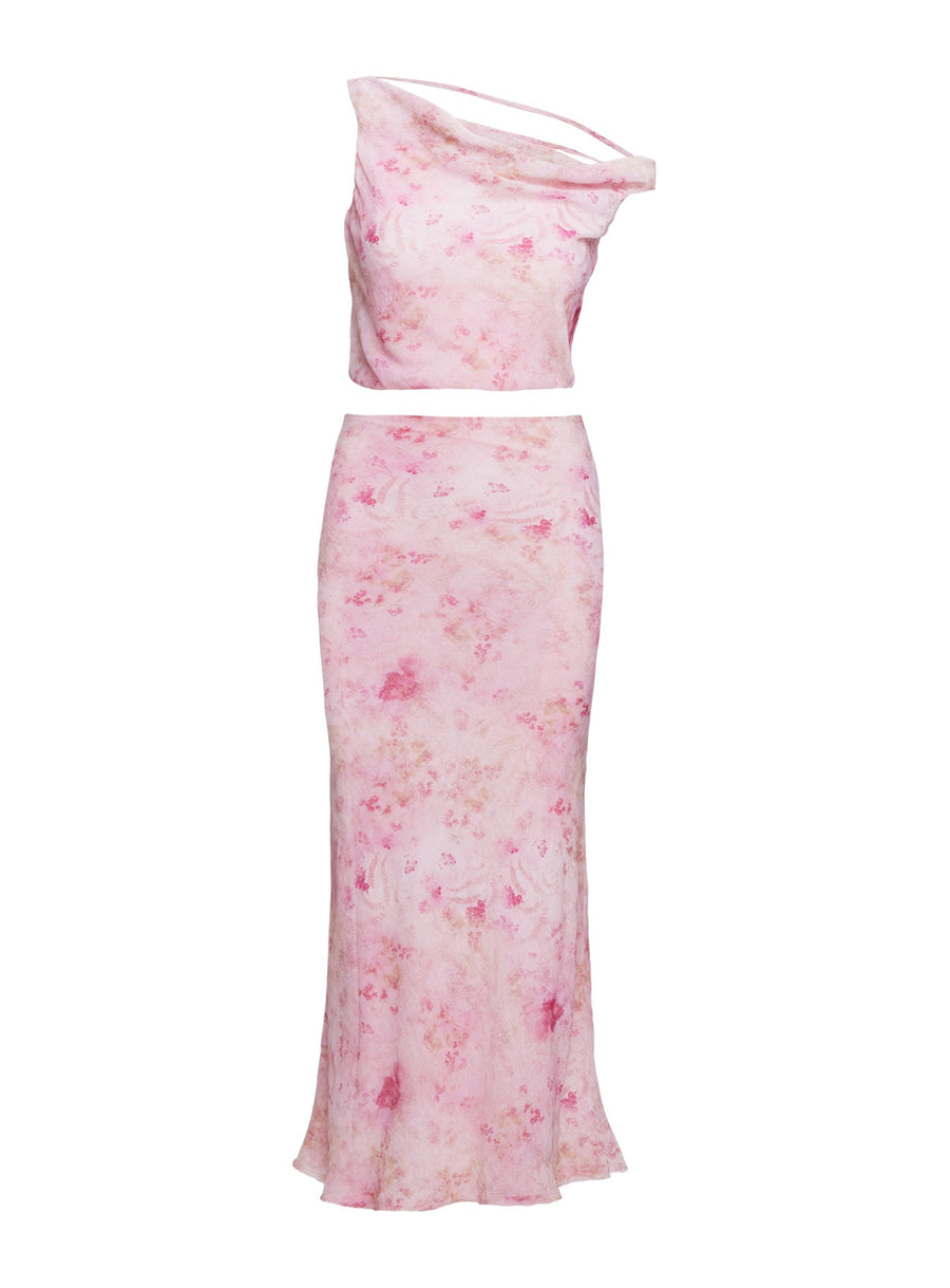 Devereaux One Shoulder Set Pink