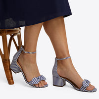 Preston Sandal in Blue & White Stripe