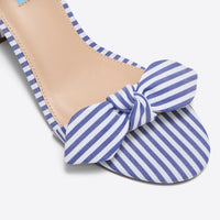 Preston Sandal in Blue & White Stripe