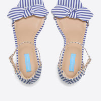 Preston Sandal in Blue & White Stripe