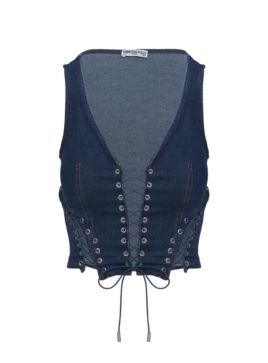 Edenette Top Mid Blue Wash
