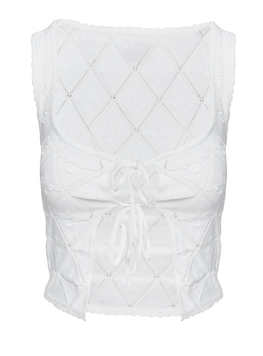 Giulia Knit Top White