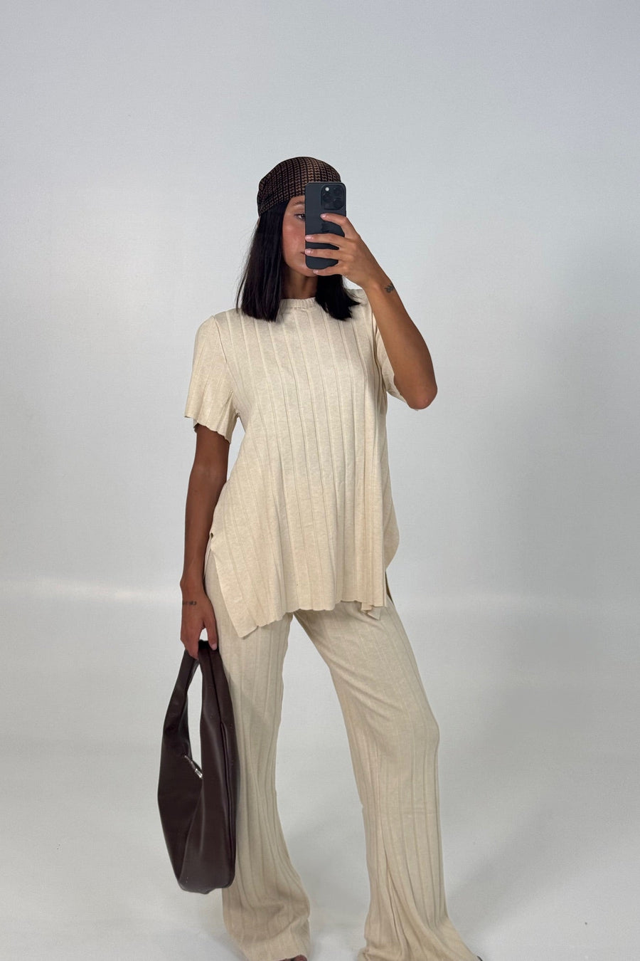 Leighton Ribbed Pant Bone