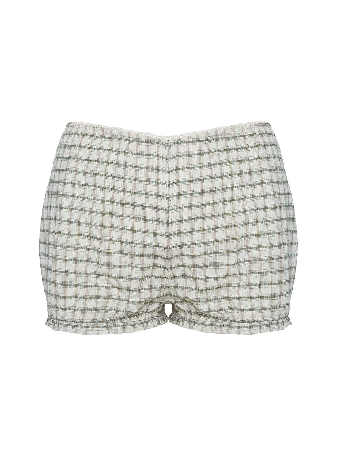 Mousie Micro Shorts Cream Plaid