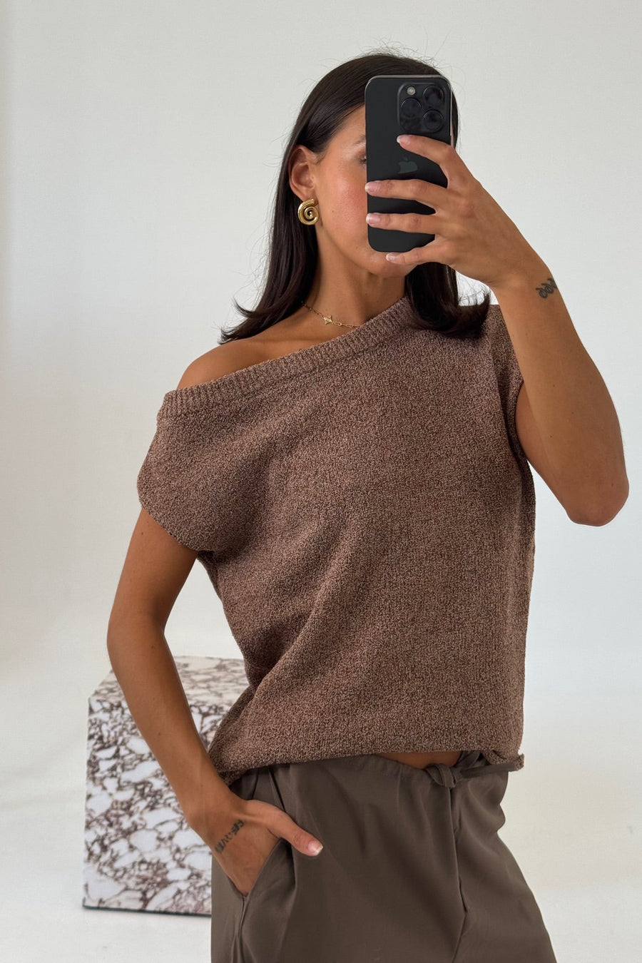 Kaisha Crop Knit Hazelnut
