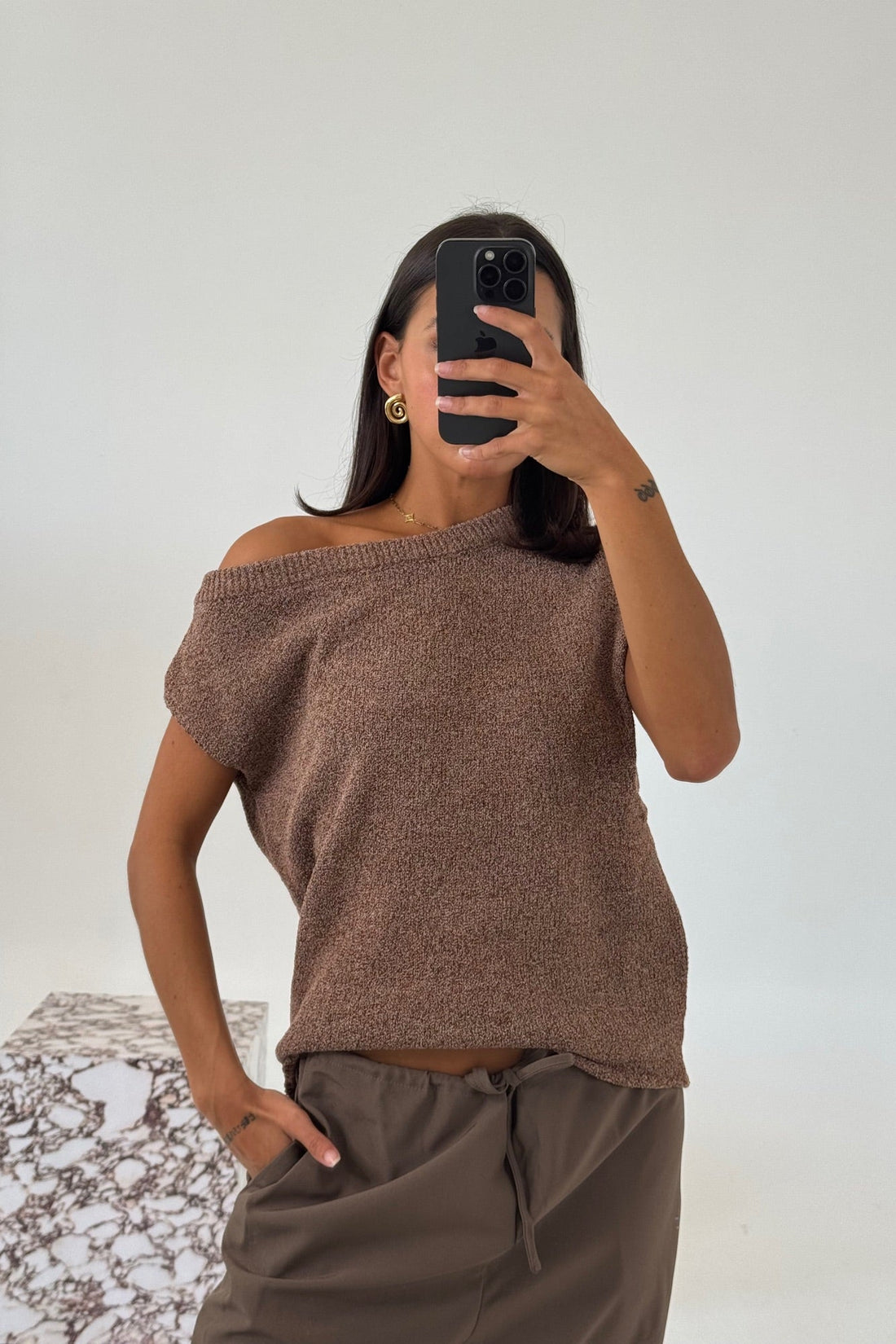 Kaisha Crop Knit Hazelnut