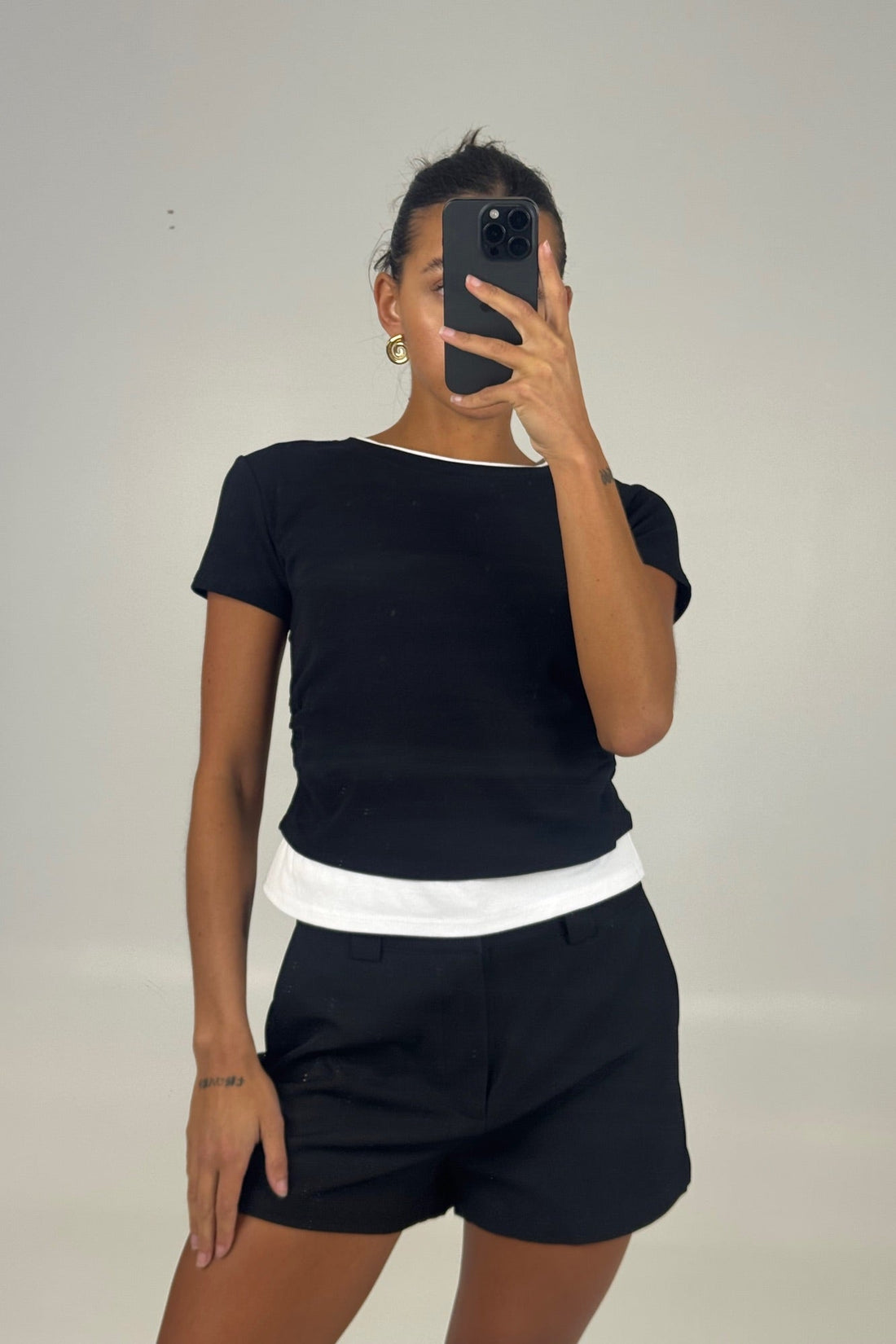 Sunday Layered Tee Black