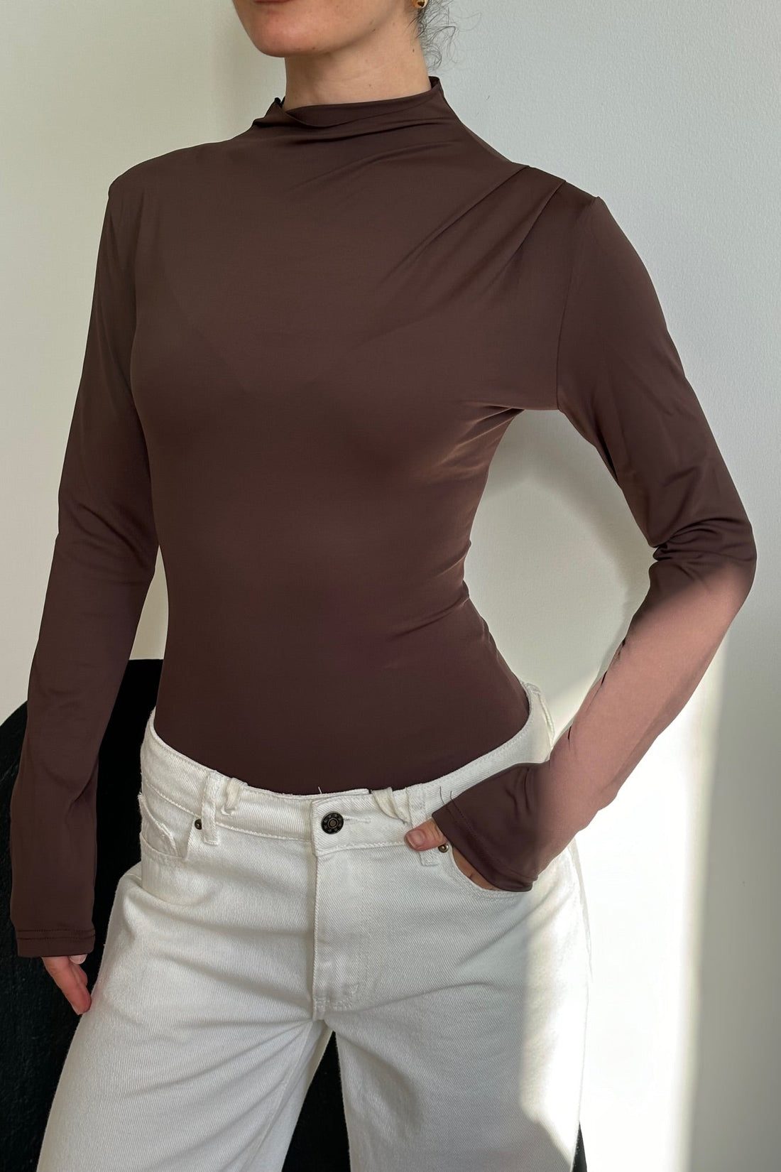 Kai Long Sleeve Bodysuit Chocolate