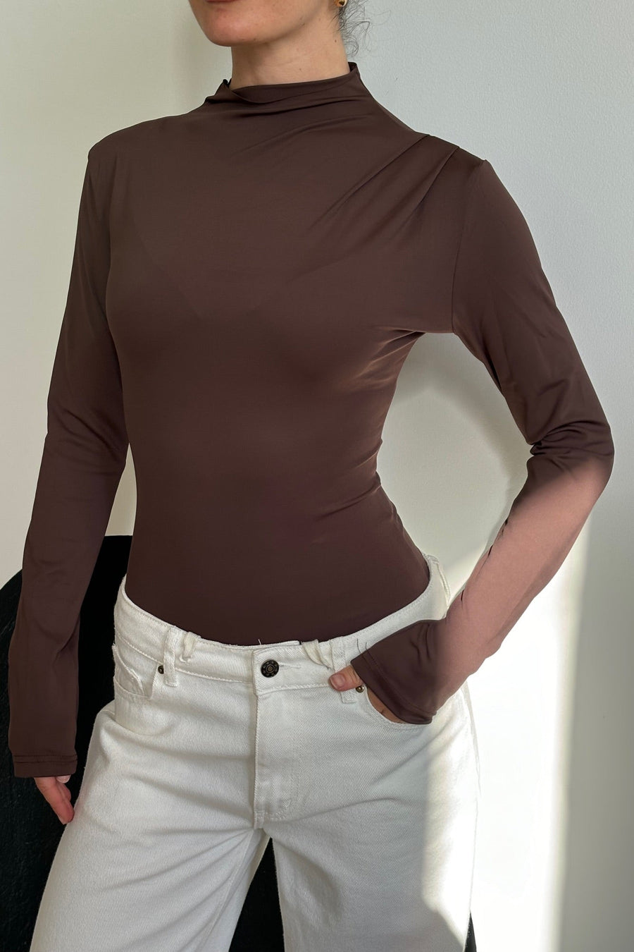 Kai Long Sleeve Bodysuit Chocolate