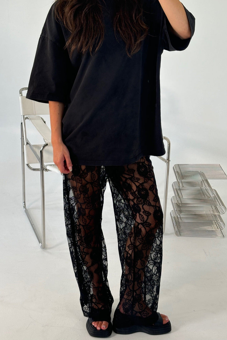 Tamika Lace Pant Black