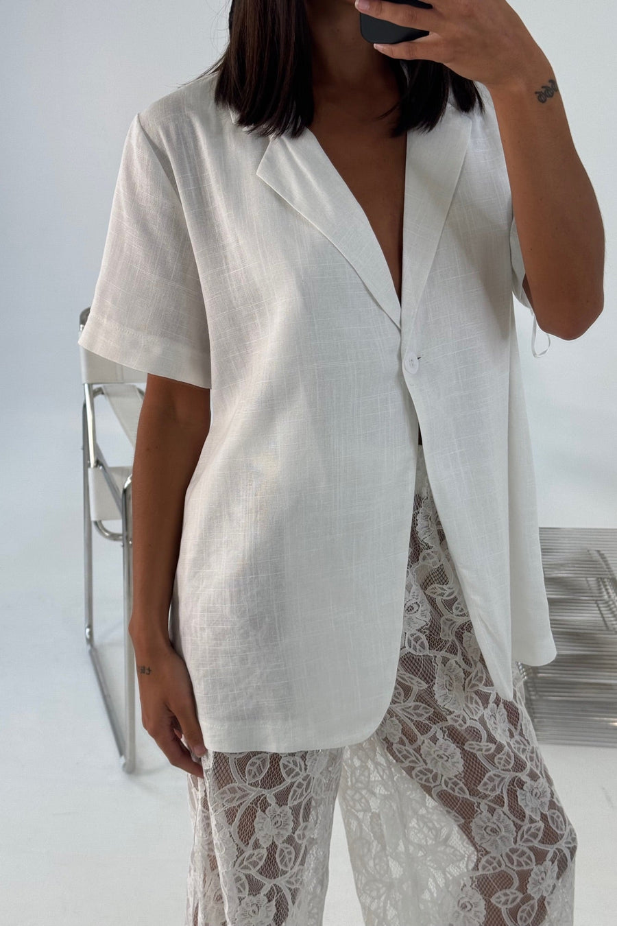 Karla Short Sleeve Shirt White