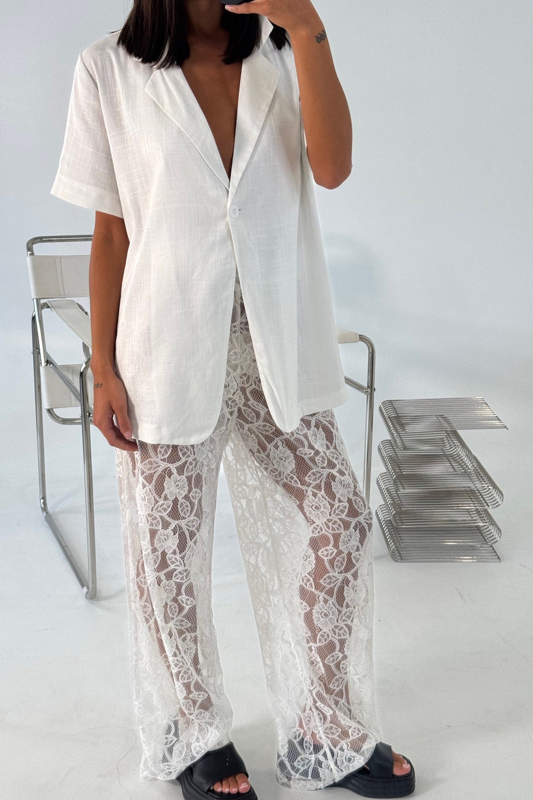 Tamika Lace Pant White