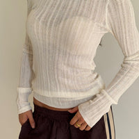 Miley Long Sleeve Top White